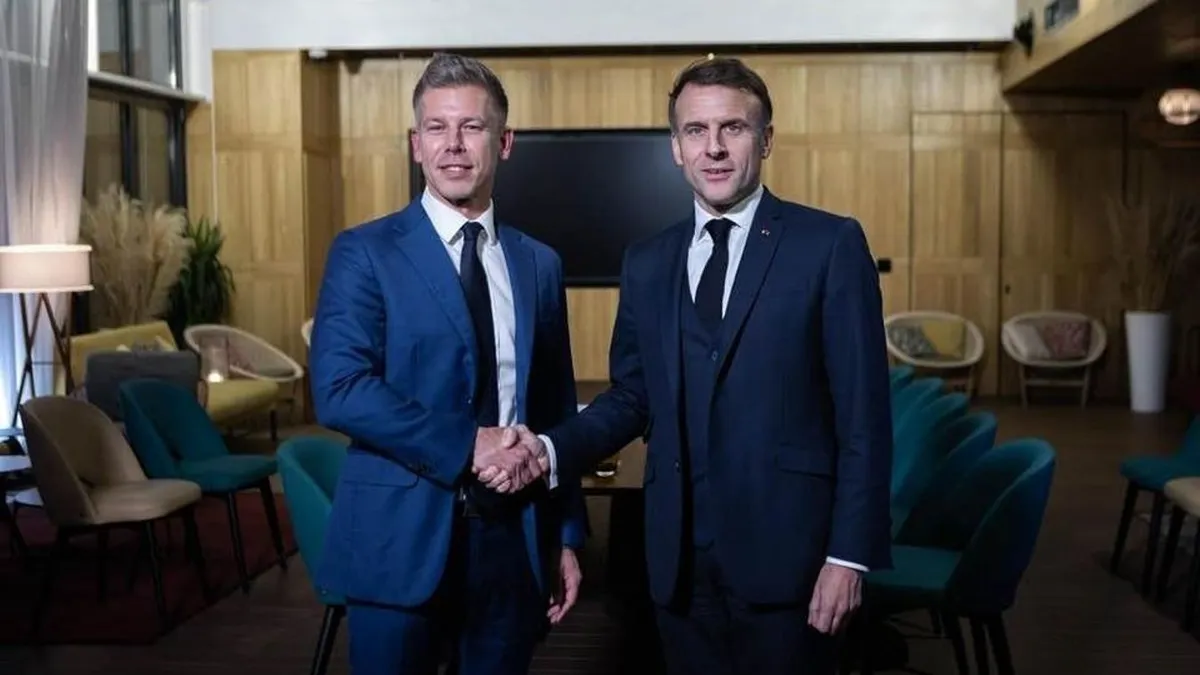 Emmanuel Macron és Magyar Péter közös sajtótájékoztatója – élő