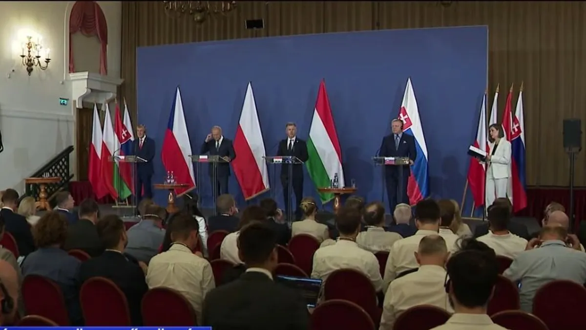 Magyar Péter átadta a V4-országok kormányfőinek egy, a fővárosokat összekötő gyorsvasút tervét