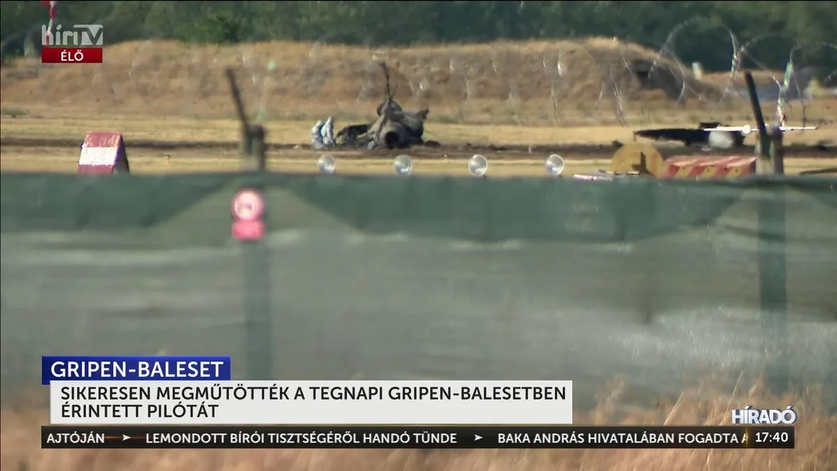 Sikeresen megműtötték a Szolnoknál lezuhant Gripen pilótáját