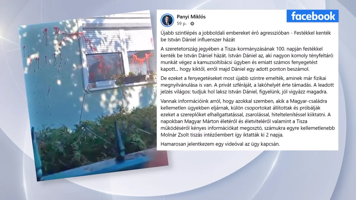 „Épül a tiszás szeretetország” – így rongálták meg István Dániel influenszer házát