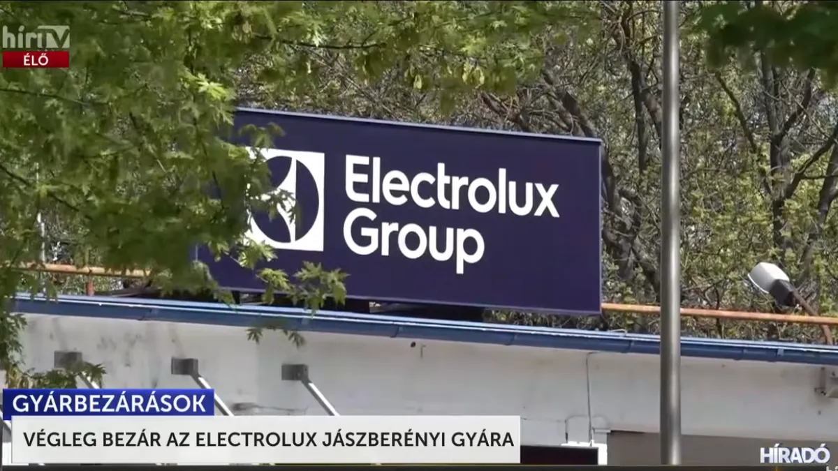 Közel 600 munkahely szűnik meg az Electrolux jászberényi gyárának bezárásával