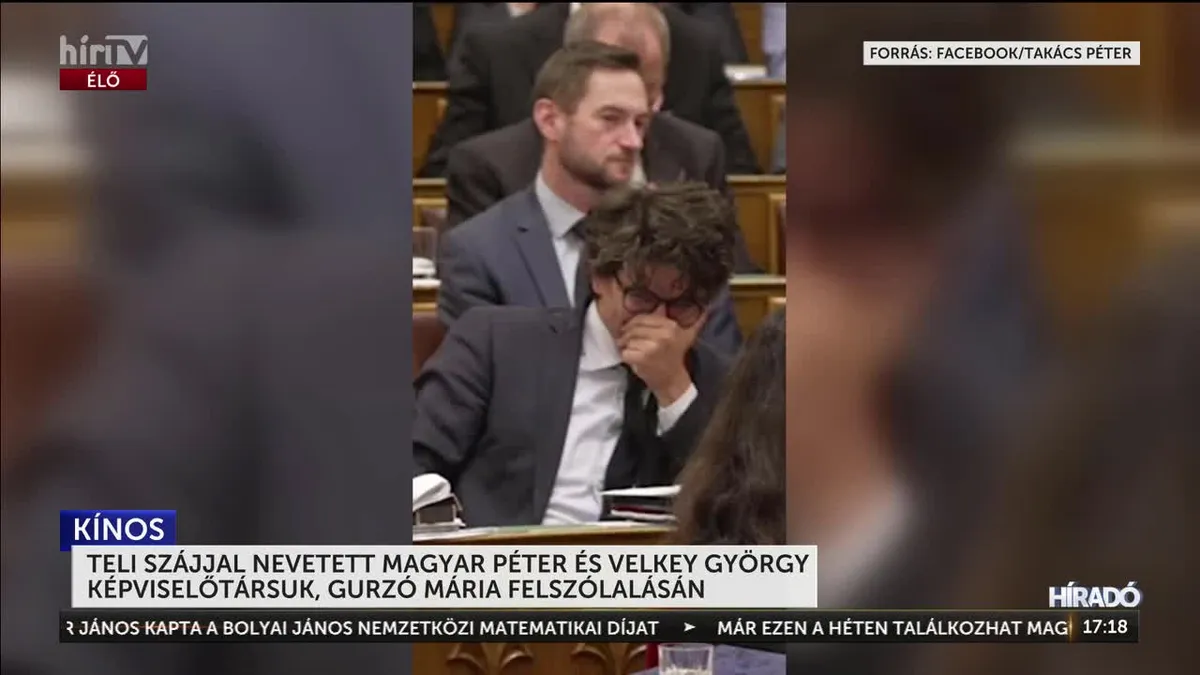 Teli szájjal nevetett Magyar Péter és Velkey György a saját képviselőtársán
